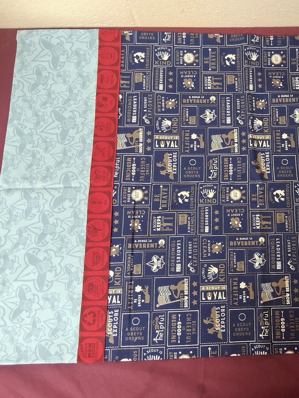 Boy Scout Homemade Standard Size Pillowcase.